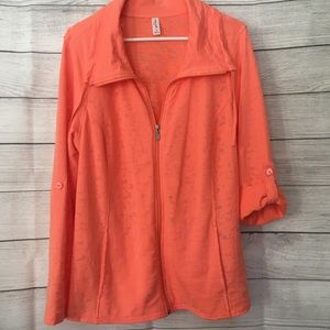 Exertek Peach Zip Jacket 1X Adj Sleeve length